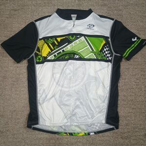 Primal Wear Cycling Jersey Men’s XL Green 3/4 Zip Bike Shirt Pockets